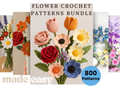800+ Crochet Flower Pattern Bundle Digital Download | Amigurumi Floral Bouquet, Rose, Tulip, Daisy, Spring Decor, Gift for mom